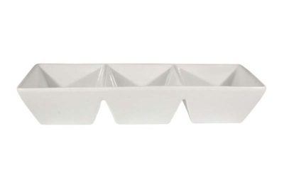 White Deep 3 Compartment Platter