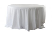 White Polyester Round Tablecloth