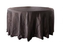 Brown Crushed Taffeta Tablecloth, Round