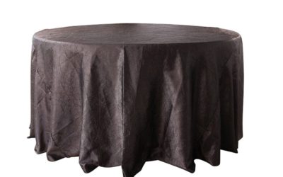 Brown Crushed Taffeta Tablecloth, Round