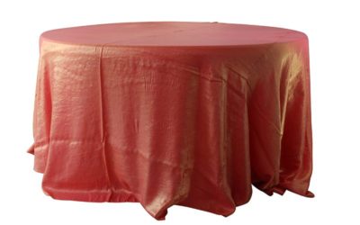 Orange Crushed Satin, Round Tablecloth