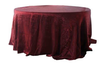 Red Crushed Satin, Round Tablecloth