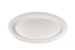 White Patterned Rim Oval Platter, 16" x 12"