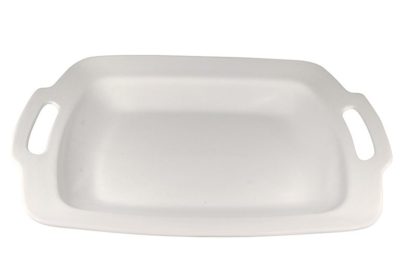 White Rectangular Two Handled Platter, 17" x 15"