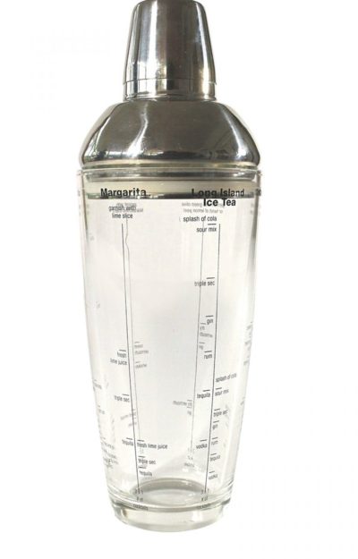 18 oz Clear Glass Cocktail Shaker