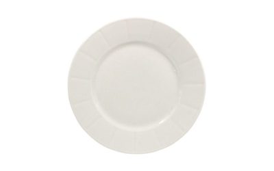 7.5" White Round Pattern Edge Salad/Dessert Plate