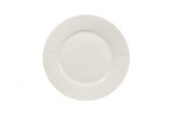 7.5" White Round Pattern Edge Salad/Dessert Plate
