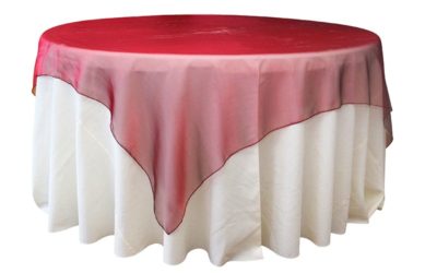 Square Burgundy Organza Overlay