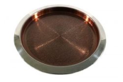 Copper Color and Stainless Steel Two Tone Serving Tray, 14"