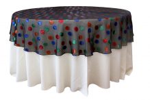 Black Background With Red Polka Dot Round Organza