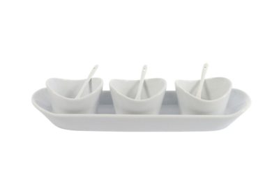 White 3 Piece Condiment Platter