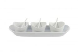 White 3 Piece Condiment Platter