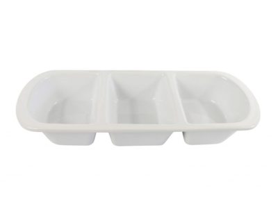 White Deep 3 Compartment Platter